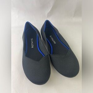 Rothy’s Black Soft Flexible Knit Slip On Flats Shoes Sz W 7.5